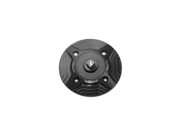 Ducati/Aprilia Gas Cap w/Carbon Fiber Key - TSB04 DBK