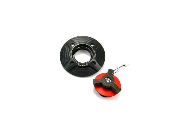 Ducati/Aprilia Gas Cap w/Carbon Fiber Key - TSB04 DBK