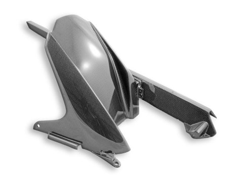 BMW S1000RR/R, M1000RR/R Carbon Fiber Rear Wheel Hugger w/Chain Guard, Glossy - CRB88L DBK