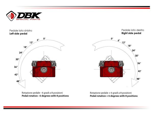 Ducati Footrests, Adjustable - PPDV10 DBK/Ducabike