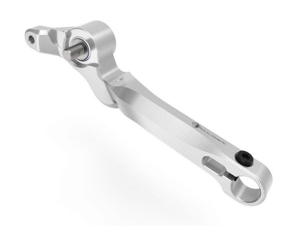 Monster 937 rear brake lever RPLF23 DBK with silver anodized finish and ergonomic design.
