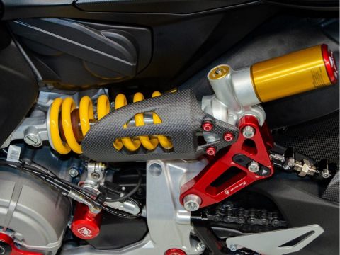 Panigale 1199/1299/899/959/V2 Carbon Fiber Rear Shock Cover/Guard, Matte – CRB27O DBK