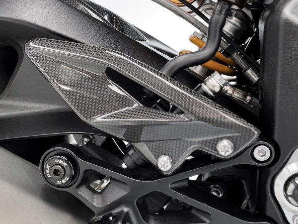 Triumph Street Triple 765 R/S/RS Heel Guards, Glossy Carbon Fiber - CRB90L DBK