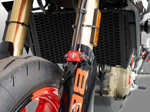 Hypermotard 698 Front Fork Cable lock Plate - FPA01 DBK