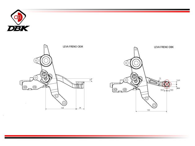 Hypermotard 698 Rear Brake Lever - RPLF27 DBK