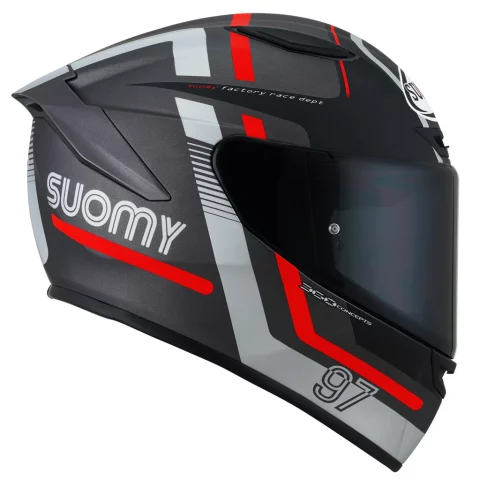 Suomy Track-1 Helmet Nine Seven Gunmetal/Red - Matte