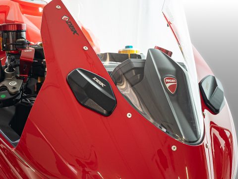 2025 Panigale V2 Mirror Block Off Plates - TCS01 DBK