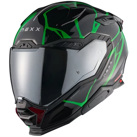 Nexx X.WST3 B-Side Helmet, Black/Green