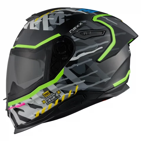 Nexx Y.100R Racer Urbangram Matte Black/Neon